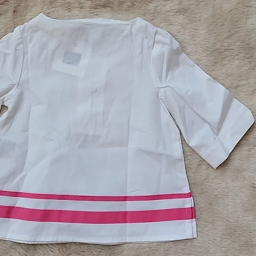 JANIE AND JACK WHITE WITH PINK SWIM COVER-UP TUNIC, NEW!
